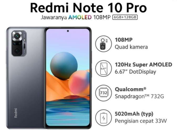 Intip Daftar Harga HP Redmi Note 10 Pro Terbaru di Januari 2023
