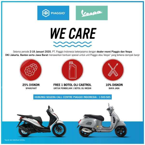 PT Piaggio Indonesia Luncurkan Program Peduli Banjir We Care bagi Pengguna Piaggio dan Vespa