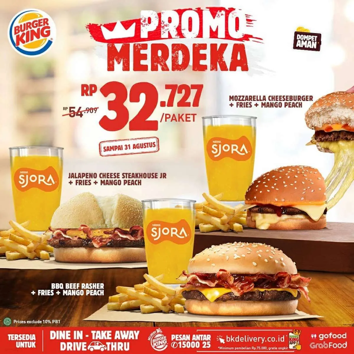 Ada promo HUT RI dari McD, KFC, Pizza Hut, Jco, Breadtalk dan Burger King