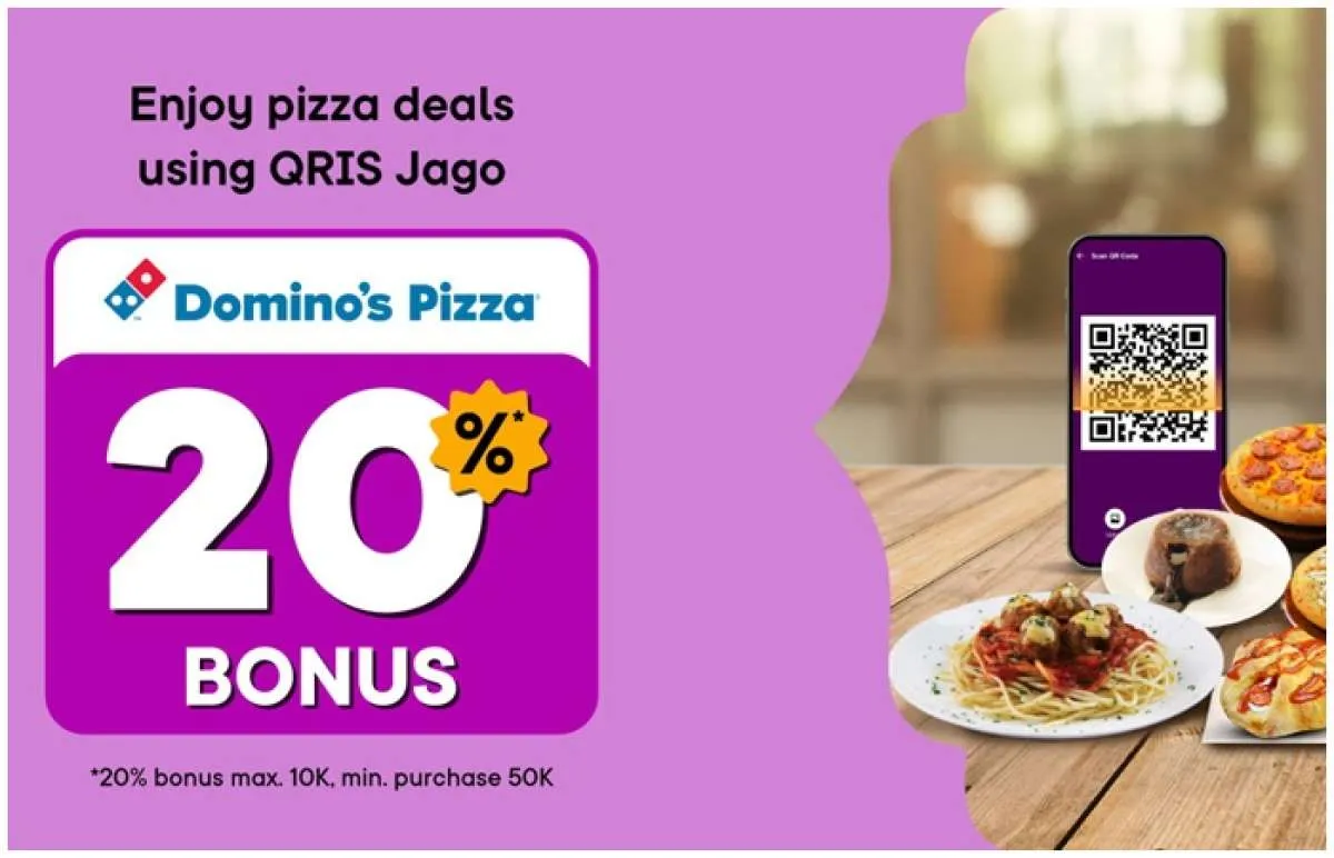 Promo Domino's Pizza x Bank Jago sampai Desember, Bonus 20% untuk Semua Menu