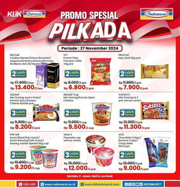 Promo Pilkada di Indomaret 27 November 2024