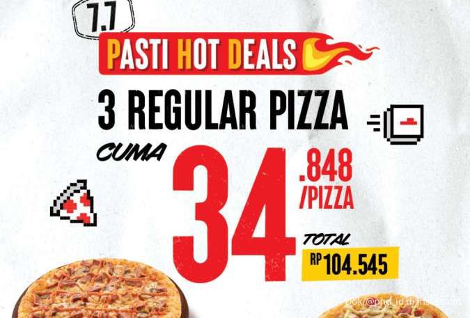Promo 7.7 di Pizza Hut Delivery, 3 Pizza Harga Spesial Berakhir Hari Ini 8 Juli 2025