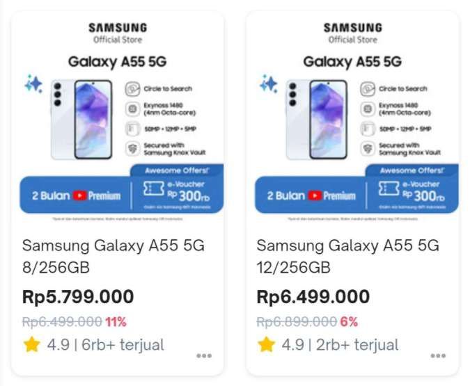 Harga Samsung Galaxy A55 5G