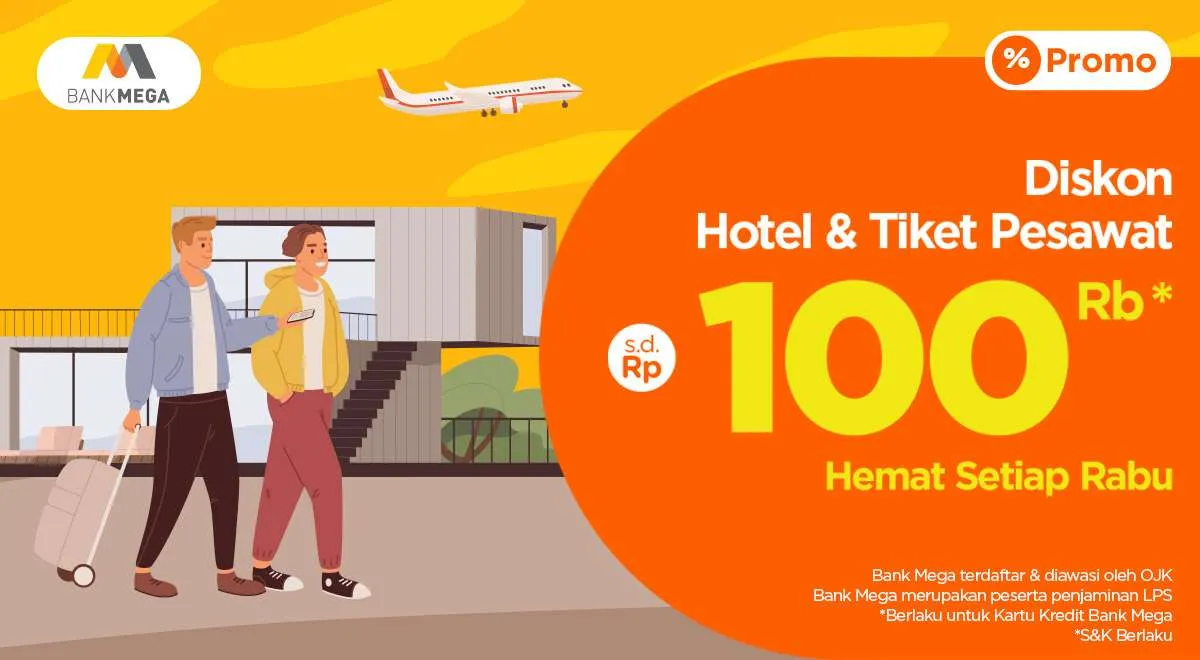 Promo Kartu Kredit Bank Mega di PegiPegi, Diskon Hotel & Tiket Sampai Rp 100.000