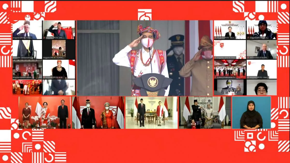 Megawati hingga JK ikuti upacara HUT ke-75 RI secara virtual