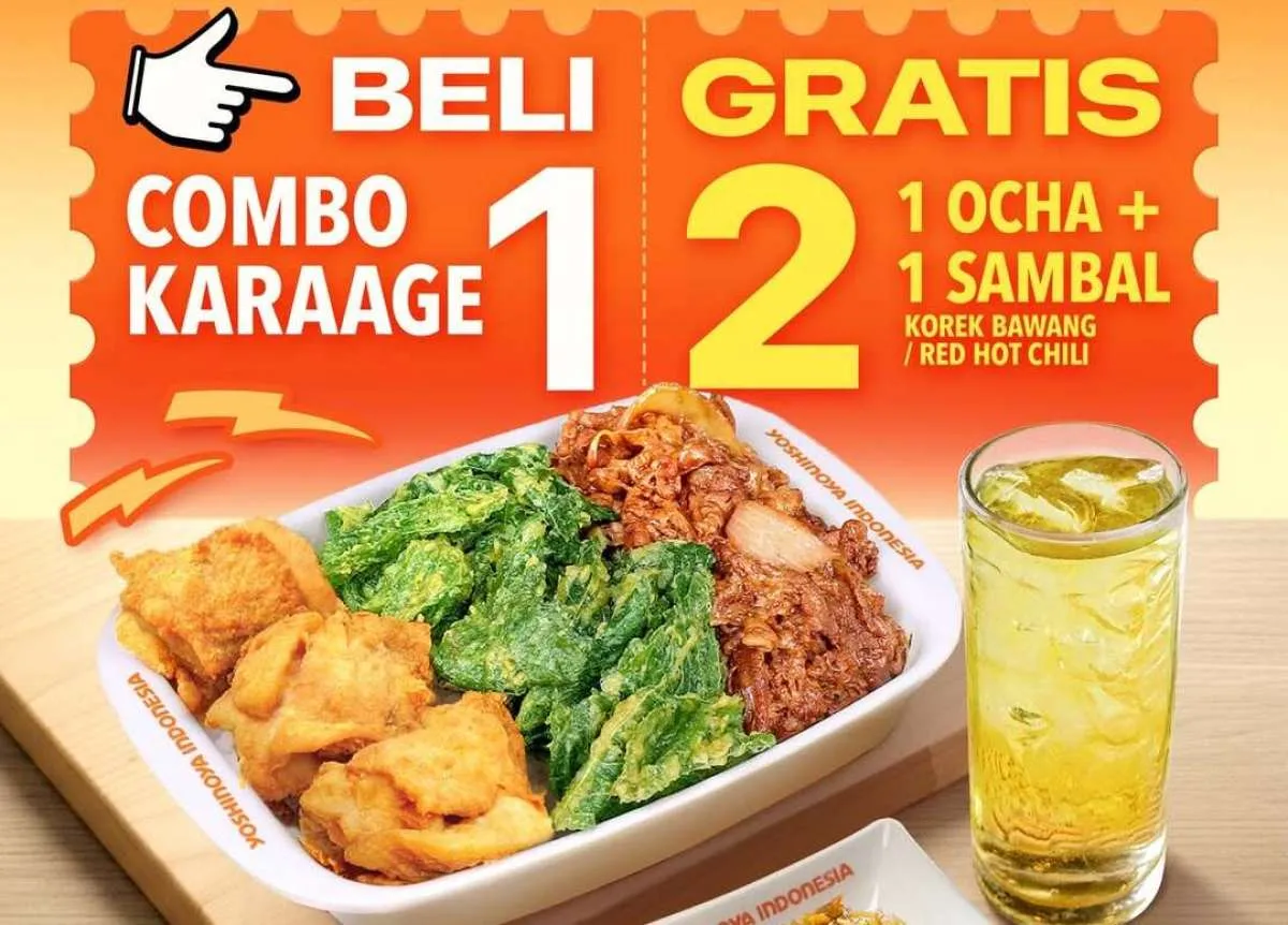 Hari Terakhir Promo Yoshinoya 12.12 Kesamber Dealsember, Beli 1 Gratis 2 Cuma Rp 79K