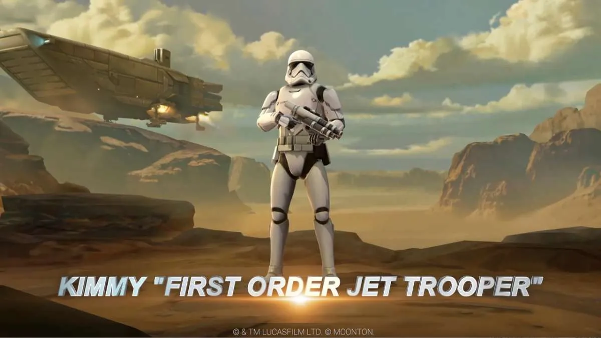 Skin Kolaborasi Mobile Legends X Star Wars Rilis Visual Kimmy First Order Jet Trooper