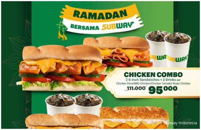 Promo Ramadhan Bersama Subway, Ada 3 Paket Combo Sandwiches + Minum yang Hemat Banget