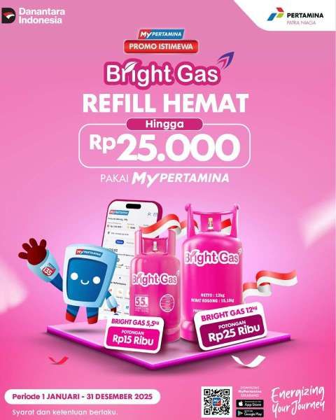 Promo Isi Ulang Bright Gas dengan MyPertamina