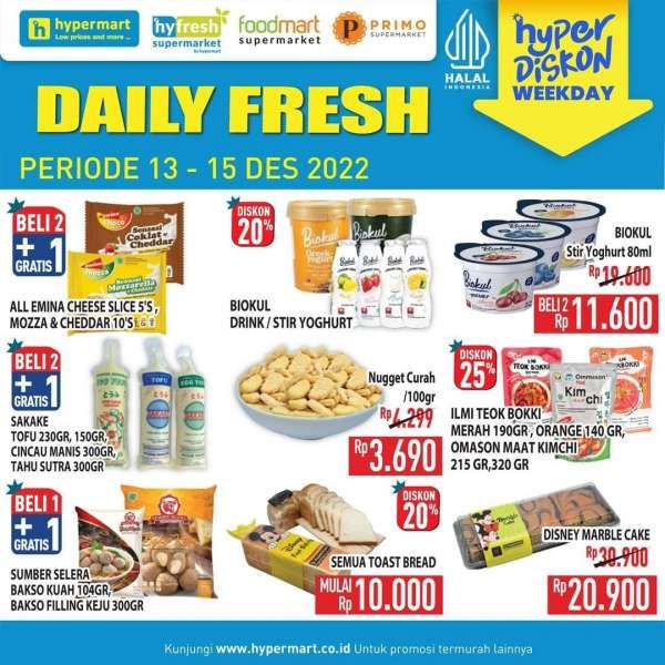 Katalog Harga Promo Hypermart Weekday 13-15 Desember 2022