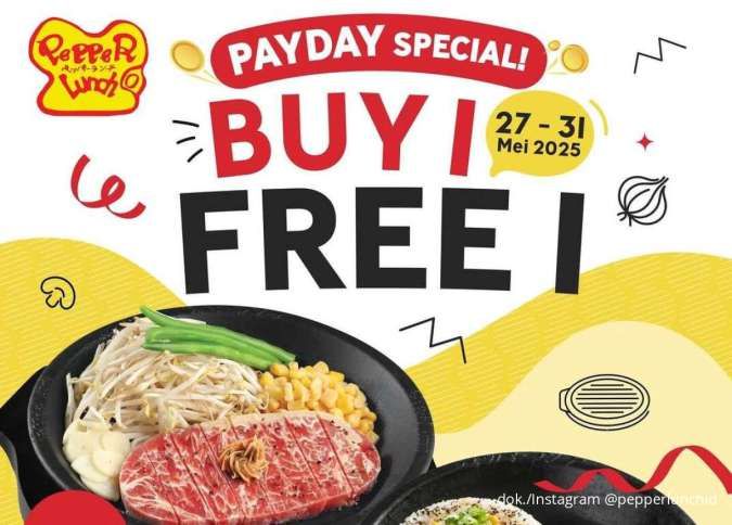 Promo Pepper Lunch Payday Special Buy 1 Free 1, Cuma 5 Hari 27-31 Mei 2025