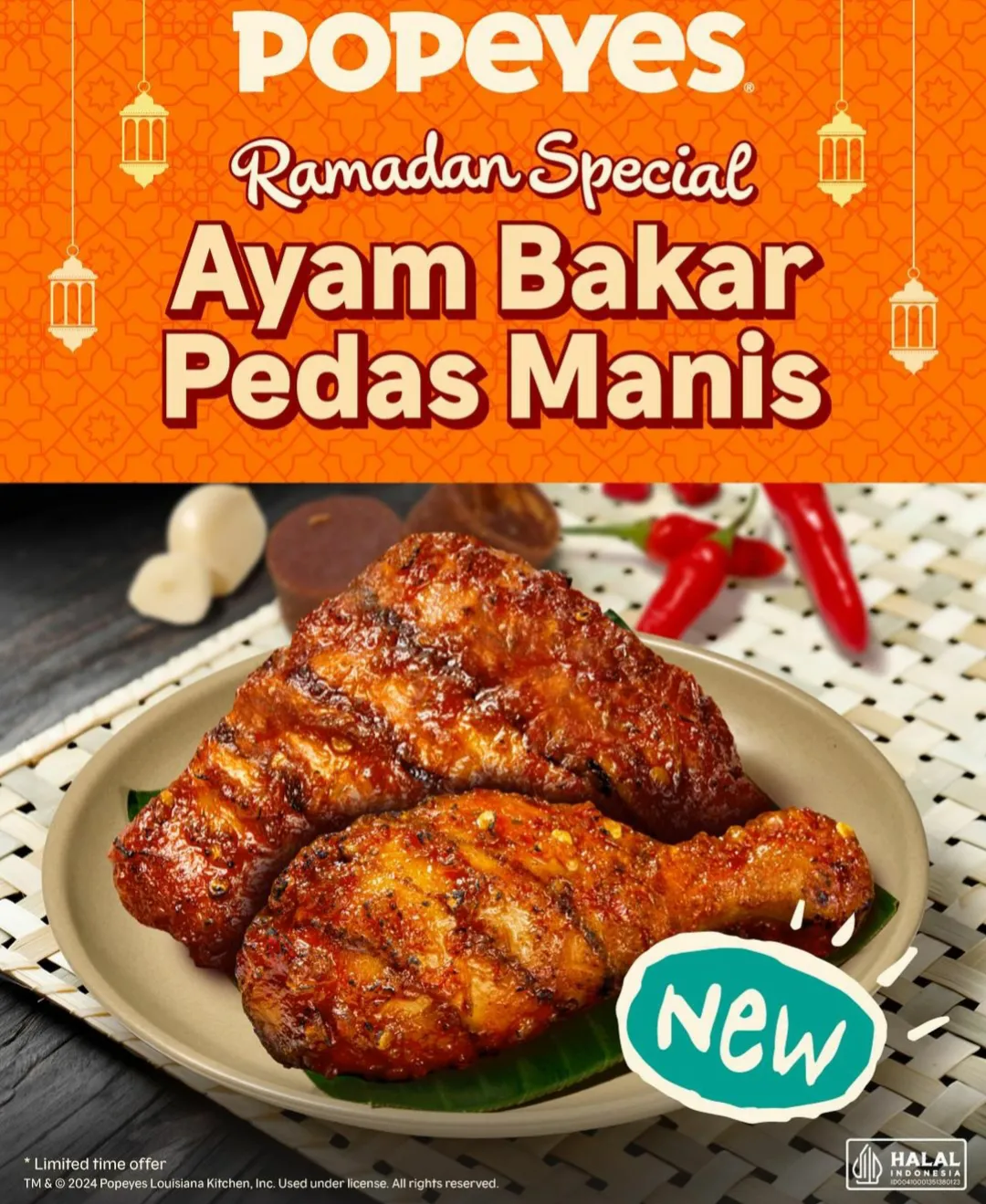 Promo Popeyes Indonesia kupon voucher Ramadan Hemat diskon 58% mulai Rp 15.455