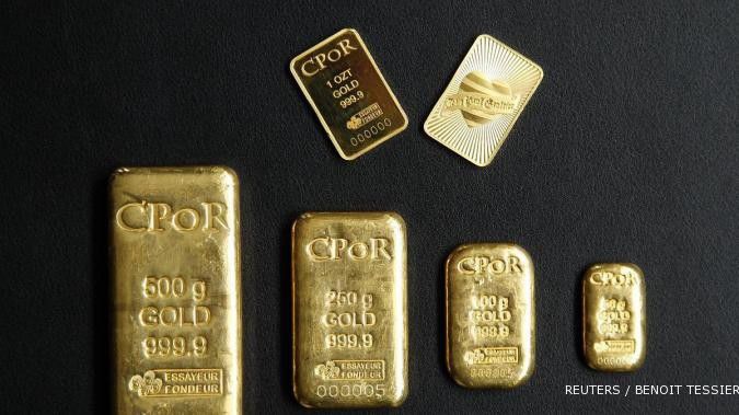 Emas turun pasca naik ke level tertinggi 5 bulan