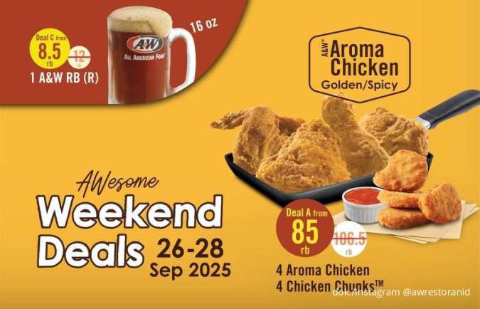 Dapatkan Mozza Burger Gratis! A&W Weekend Deals 26-28 Sep 2025