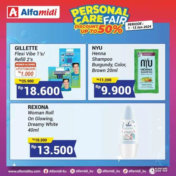 Promo Alfamidi Personal Care Fair Diskon s/d 50% Periode 1-15 Januari 2024