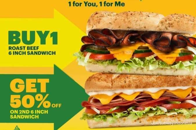 2 Promo Subway Terbaru 2024, Serba Diskon 50% Menu Sandwich di Pembelian Kedua