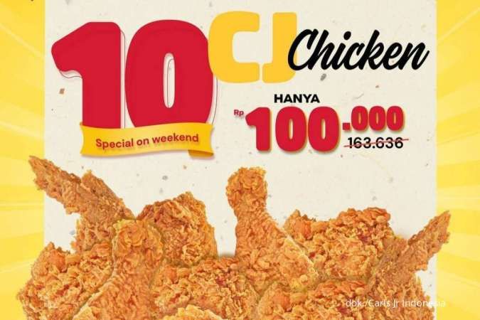 Promo Carls Jr Weekend Edisi 14-15 Januari 2023, Paket 10 Ayam Cuma Rp 100.000