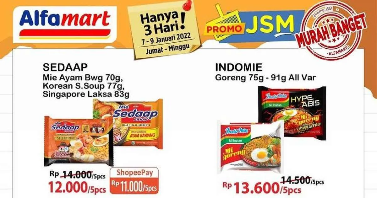 Promo JSM Alfamart Terbaru di 7-9 Januari 2022, Dapatkan Banyak Potongan Harga