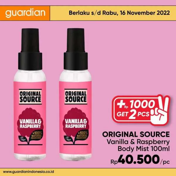 Promo Guardian +1000 Get 2 Pcs Periode 10-16 November 2022