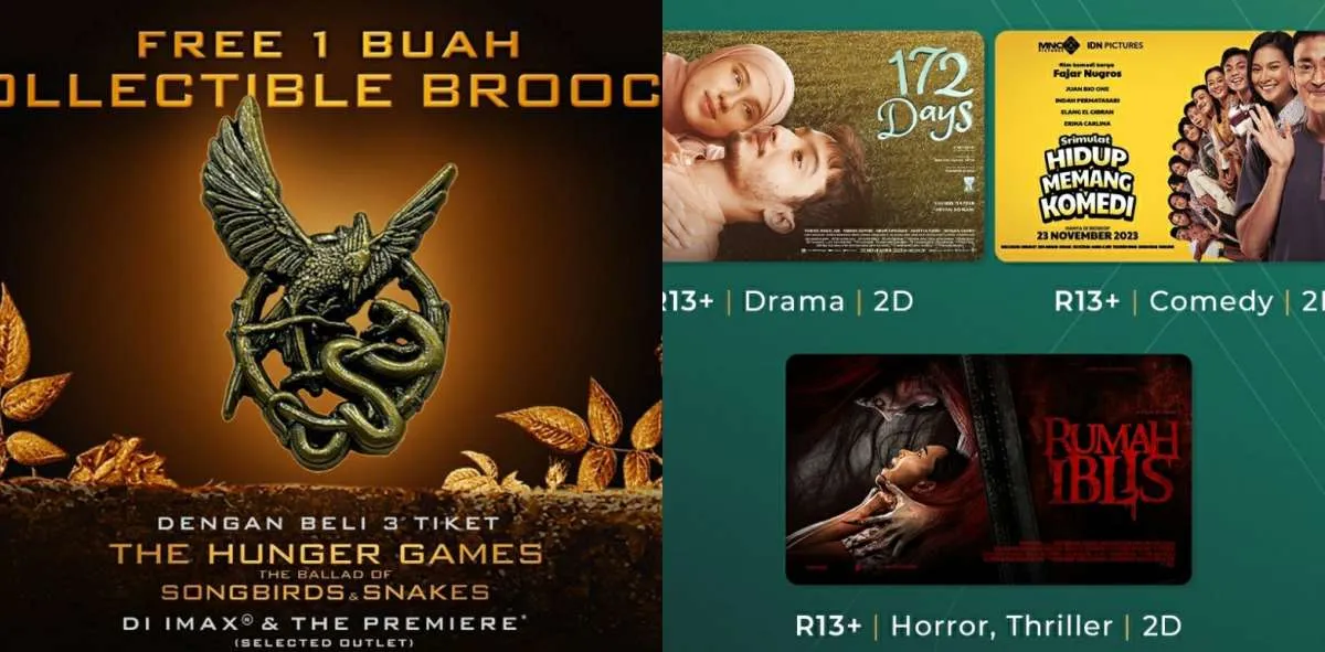Promo Cinema XXI 24-26 November 2023, Buy 1 Get 1 Free 4 Film Lokal-Internasional