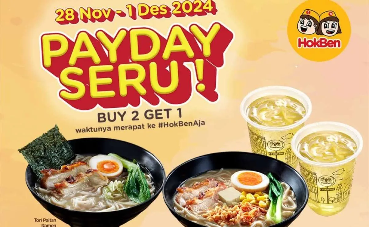 Promo HokBen Payday Buy 1 Get 1 Sampai Minggu 1 Desember 2024, Gratis Hoka Delight