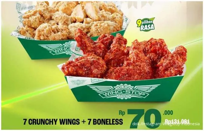 Kumpulan Promo Wingstop Ramadhan-Lebaran: 7 Crunchy Wings + 7 Boneless Cuma Rp 70.000