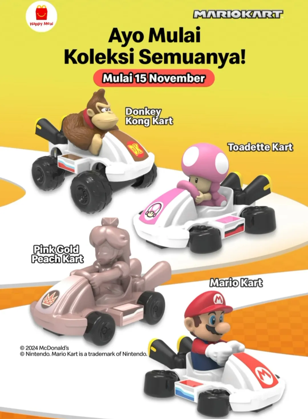 Promo McD Happy Meal Ada 10 Mainan Mario Kart