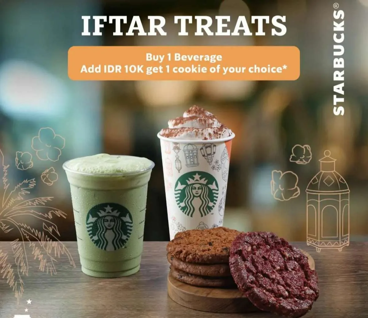 Promo Starbucks Spesial Ramadan, Paket Iftar Treats Beli Minuman Dapat Cookie