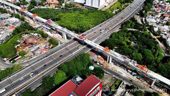 Segera Rampung, Lintasan LRT Jakarta di Atas Tol Wiyoto Wiyono Sudah Tersambung 100%