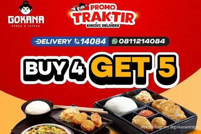 Promo Traktir Gokana Buy 4 Get 5 Agustus 2025, Makan Rame-Rame Lebih Hemat