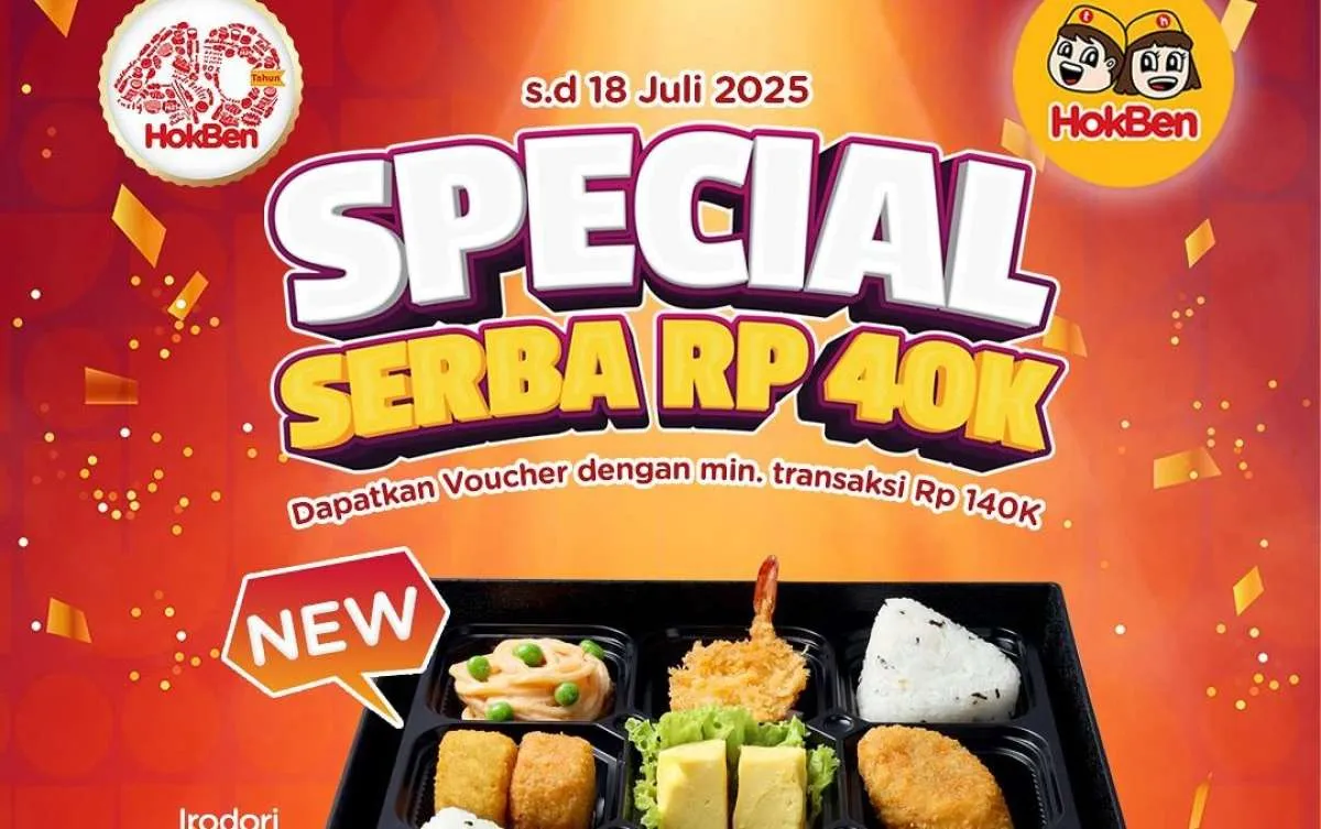 Promo HokBen HUT 40 Tahun, 3 Pilihan Menu Lezat Serba Rp 40.000 Saja
