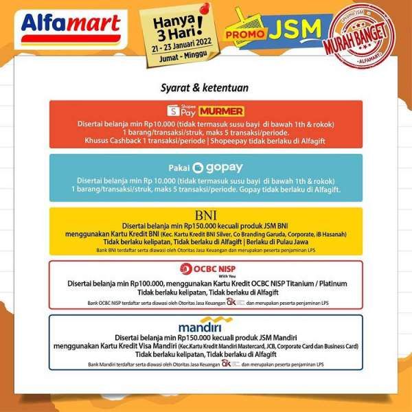 Promo JSM Alfamart di 21-23 Januari 2022