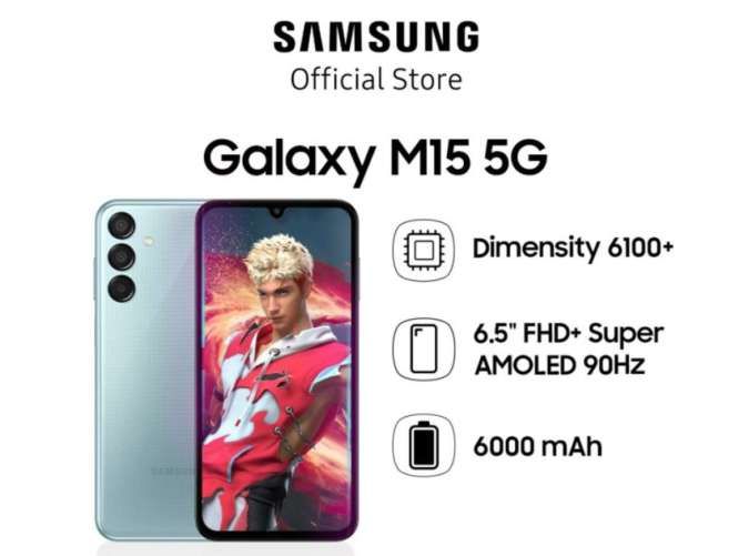 Samsung M15 5G: Dimensity 6100+, Baterai 6.000 mAh, Harga Rp 2,5 Juta