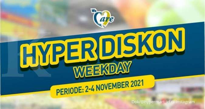 Promo Hypermart 3 November 2021, harga lebih murah di hyper diskon weekday