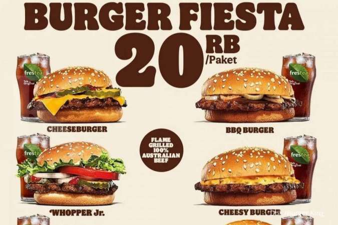 Promo Burger King November 2021, Burger Fiesta dan Minuman Rp 20.000