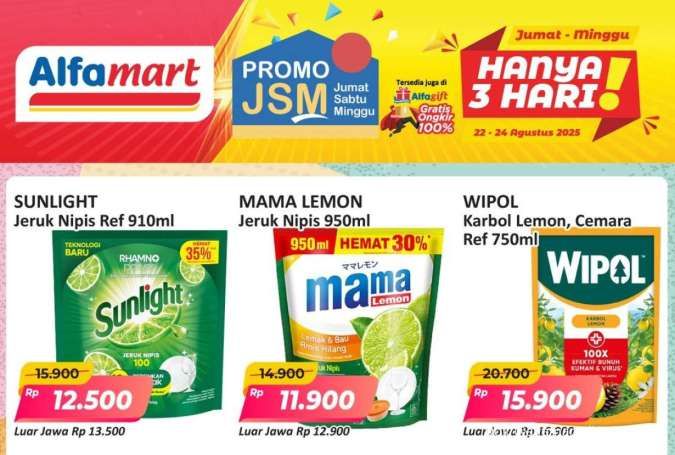 Promo JSM Alfamart 22-24 Agustus 2025, Kebutuhan Rumah Tangga Lebih Murah