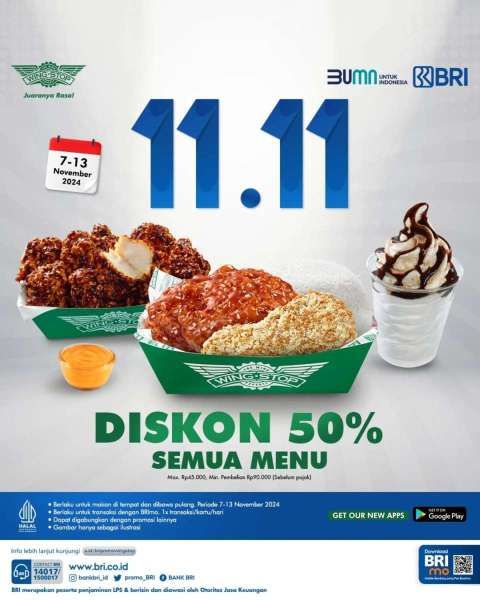 Promo Wingstop 11.11 Mulai 7-13 November 2024