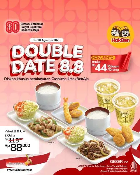 Promo HokBen Double Date 8.8 Paket B & C