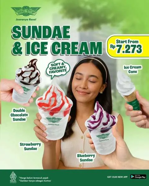 Promo Wingstop Sundae and Ice Cream