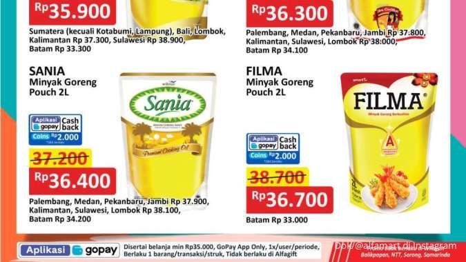 Promo Minyak Goreng Alfamart dan Indomaret Weekend, Filma & Sania Hemat Sampai Besok