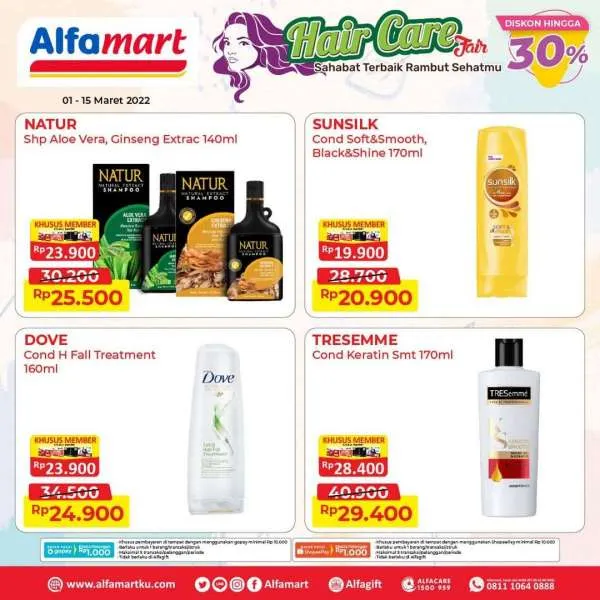 Promo Alfamart Hair Care Periode 1-15 Maret 2022