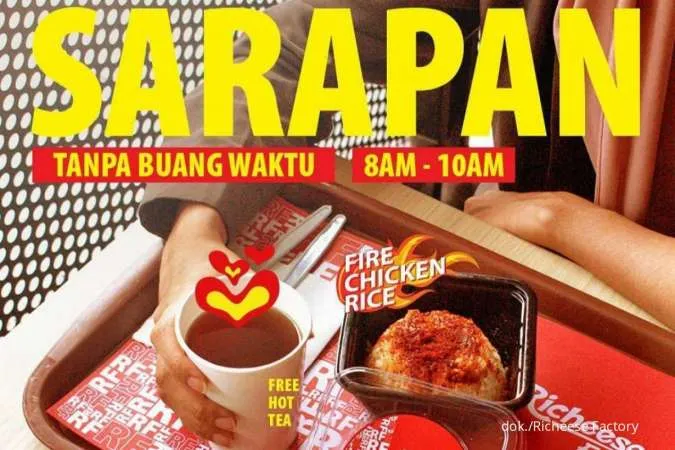 Promo Richeese Desember 2022 Terbaru, Sarapan Fire Chicken Rice Rp 13.636 Jam 8-10