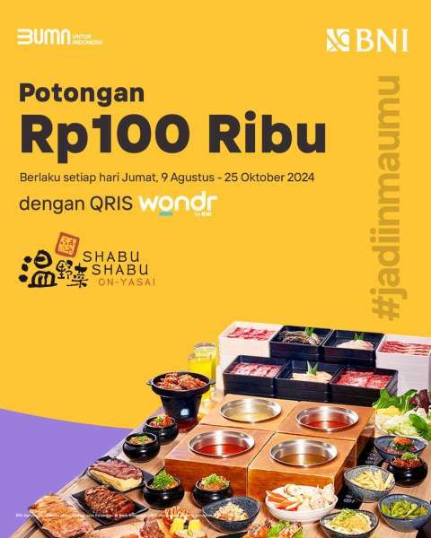 Promo Wondr by BNI di Shabu Shabu 9 Agustus-25 Oktober 2024