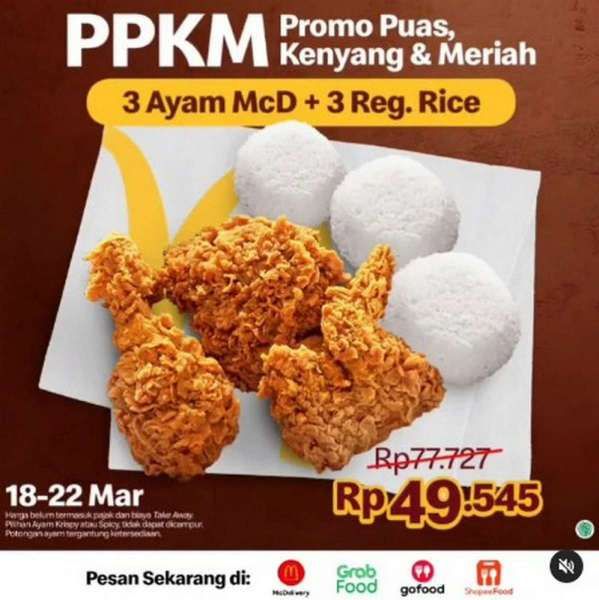 Promo McD PPKM hingga 22 Maret 2022