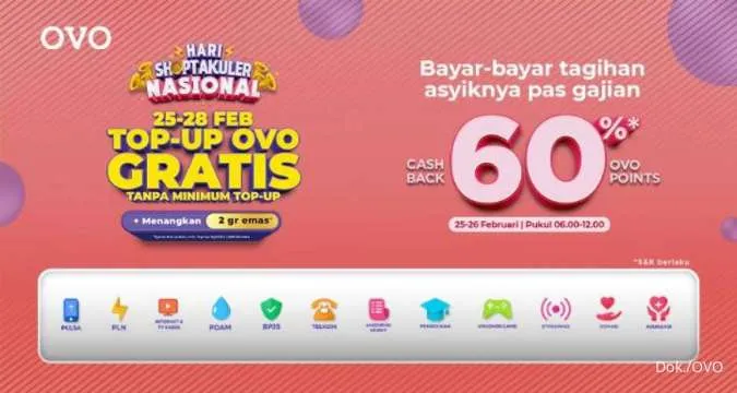 Terakhir Besok, Bayar Tagihan di OVO Dapat Cashback 60%!