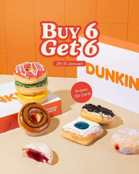 Promo Dunkin Payday Beli 6 Gratis 6 Donut Mulai 29-31 Januari 2024