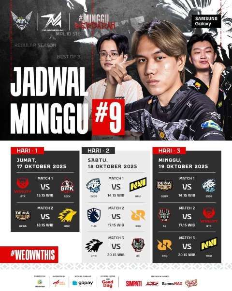 Jadwal MPL ID S16 Regular Season Week 9