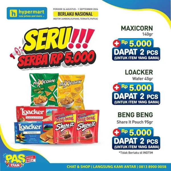 Promo Hypermart Serba Rp 5.000 Periode 30 Agustus-1 September 2024