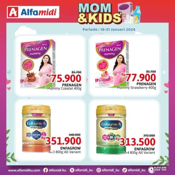 Promo Alfamidi Mom & Kids Periode 16-31 Januari 2024