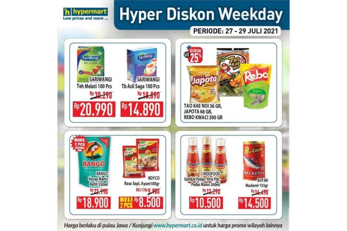 Cek promo Hypermart weekday 28 Juli 2021, diskonan hari kerja!